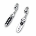 Hongk- Chrome Long Angled Adjustable Highway Peg Mounting Kit With Footpeg Foot Rest Compatible V-star Roadstar Suzuki