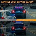 Xridonsen 35 Inch Traffic Advisor Red Blue Police Lights 48 Led Emergency Strobe Light Bar Safety Hazard Warning Front Rear