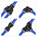 Pneumatic Air Pu Tubing Kit 8mm Od 5mm Id 10m Length Blue With 12 Pcs Push To Connect Fittings 