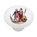 Vintage Uncle Sam And Britannia Uk Usa Decorative High Gloss Ceramic Drawer Knob 