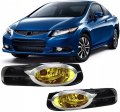 Winjet Series For 2012-2013 Honda Civic Coupe Driving Fog Lights Switch Wiring Kit Yellow 