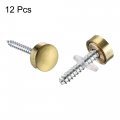 Uxcell Mirror Screws 10mm 0 39 12pcs Decorative Cap Fasteners Cover Nails Polishing Gold Tone 304 Stainless Steel