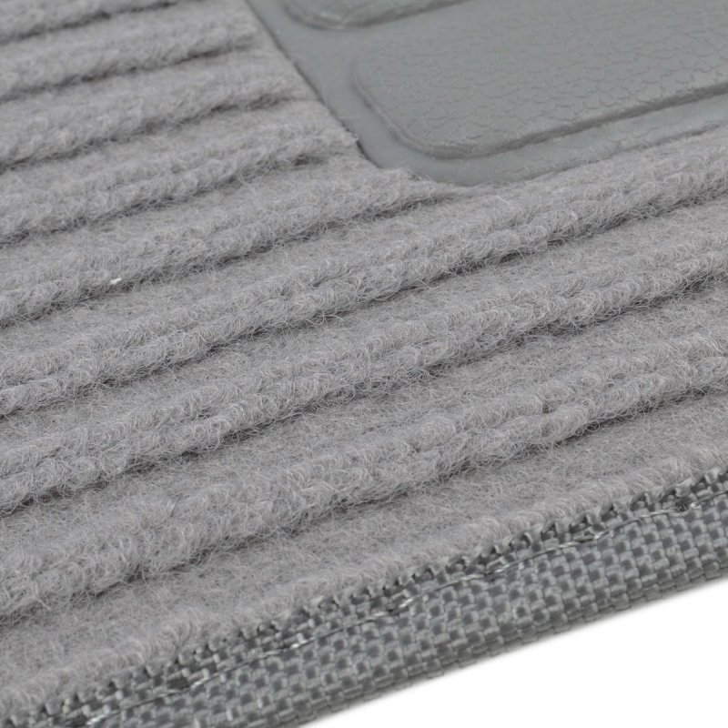 Bdk Universal Fit Premium Corrugated Fine Ribbed Carpet Floor Mat Gray