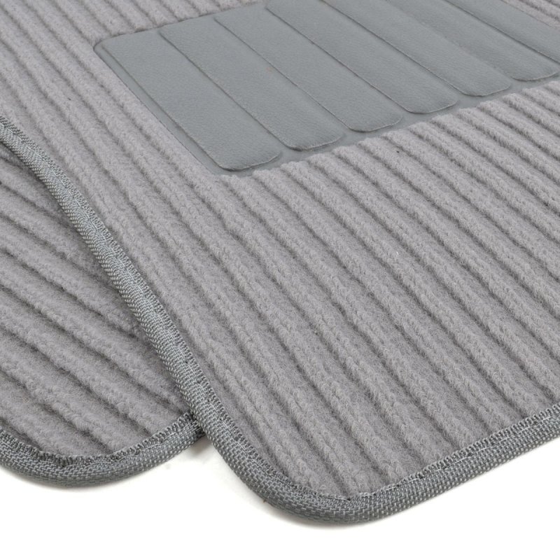 Bdk Universal Fit Premium Corrugated Fine Ribbed Carpet Floor Mat Gray