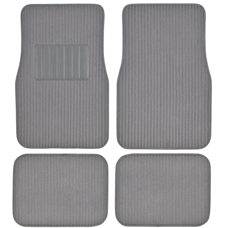 Bdk Universal Fit Premium Corrugated Fine Ribbed Carpet Floor Mat Gray