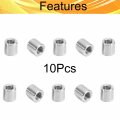 Jutagoss 10pcs M6 Round Connector Nuts Carbon Steel Coupling Nut 10mm 0 39inch Length