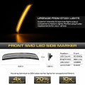 Amber Red Led Strips For 2015-2023 Chrysler 300 Ld Black Front Rear Bumper Side Marker Light Fender Lamp Replacement 4 Piece