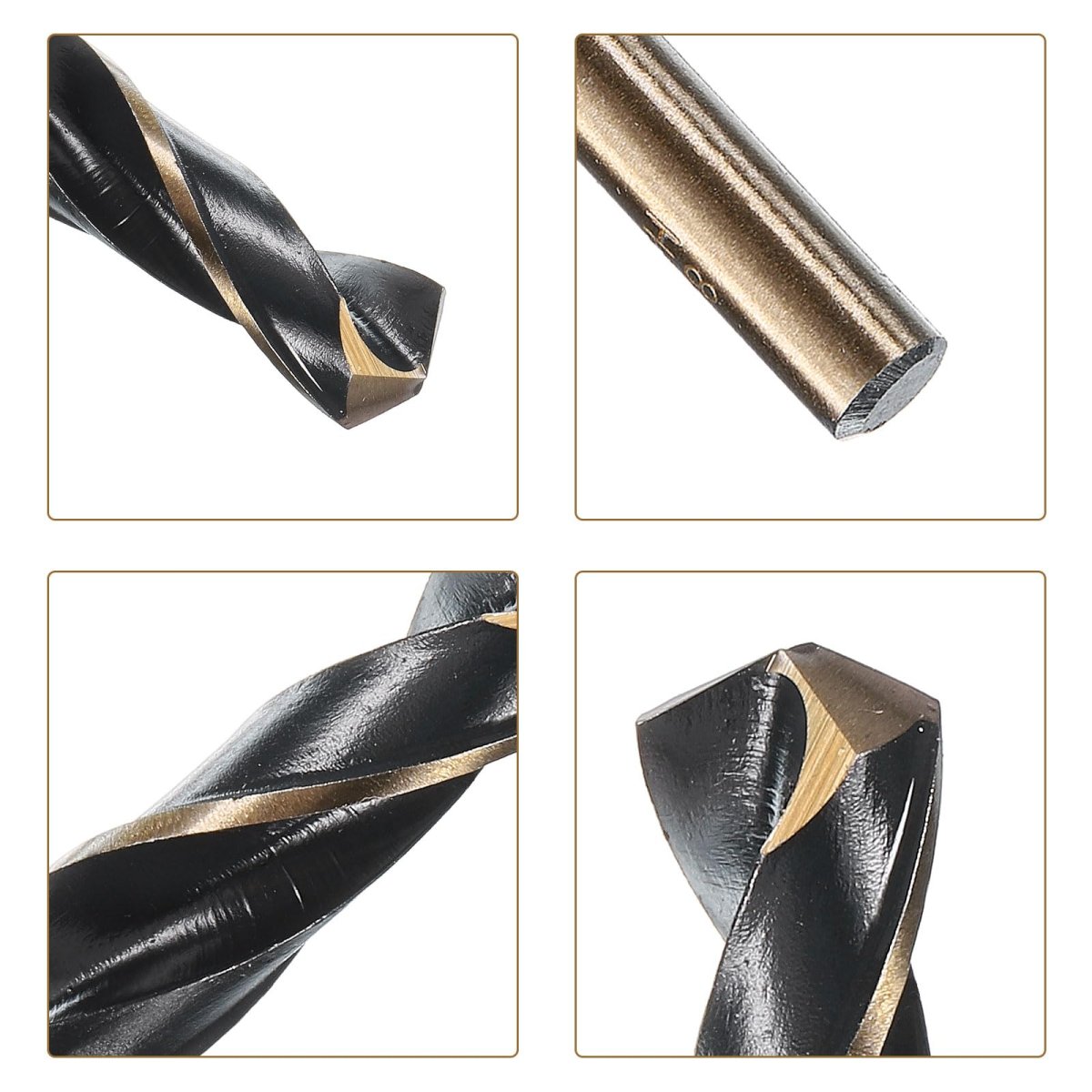 5pcs Straight Shank Twist Drill Bits 8 2mm Gold Titanium Black Nitride Coated High Speed Steel Hss 4341 With For Stainless