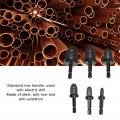 6pcs Tube Expander Set Hex Handle Pipe Swaging Drill Bit Air Conditioner Reamer Accessories Tool Repairing