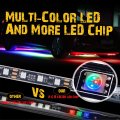 Led Under Car Body Ground Effects Light Kit 4 Flexible Strips With Wireless Controller App Chasing