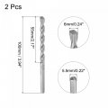 Uxcell Masonry Drill Bit Cemented Carbide Spiral Rotary Tool 6mm Cutting Dia 2 Pcs