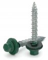 Hex Washer Head Roofing Screws Green Finish No 10 X 3 In Mechanical Galvanized Carbon Steel With Epdm Bonded Washers And Hi Lo 