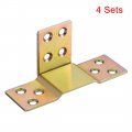 Uxcell Wood Bed Rail Metal Bracket Fastener Fitting Color Zinc 4 Sets