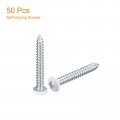 Uxcell St4x30mm White Screws Self Tapping 50pcs Pan Head Phillips Wood For Woodworking