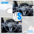 X Autohaux Black Steering Wheel Covers For Mercedes Benz A B C E Cls Gla Abs Plastic Trim Replacement Stickers Car Interior