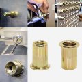 Hifrom 100pcs Rivet Nut Zinc Plated Carbon Steel Insert Unc 5 16-18 Flat Head Threadeds Knurled Body Nut