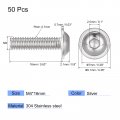 Uxcell Flanged Button Head Socket Cap Screws M4 16mm Hex Drive 304 Stainless Steel Fasteners Bolts Fully Threaded Machine Screw