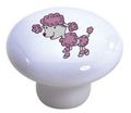 Carolina Hardware And Decor 1626 Pink White Poodle Ceramic Cabinet Drawer Knob 