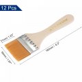 Uxcell 6 Paint Brush 2 Width Soft Nylon Bristle With Wood Handle For Wall Cabinets Fences Yellow 12pcs