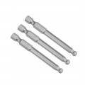 Uxcell 3 Pcs H5 5mm Ball End Screwdriver Bits S2 Steel Magnetic 2 6 Inch Long Drill Bit With 1 4 Hex Shank
