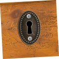 Housoutil 20pcs Key Drawer Trim Keyhole Escutcheons Door Cover Oval Hole Plate Antique Escutcheon Well Metal Zinc Alloy