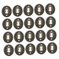 Housoutil 20pcs Key Drawer Trim Keyhole Escutcheons Door Cover Oval Hole Plate Antique Escutcheon Well Metal Zinc Alloy