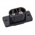 Uxcell C8 Panel Mount Plug Adapter Ac 250v 2 5a 2pin Iec Inlet Module Power Connector Socket Straight