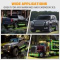 Xridonsen 2pcs 70 Inch Truck Amber Green Emergency Lights Strip 864 Led Running Board Strobe Bar Firefighter Flashing Warning