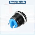 Uxcell 19 Mm Car Waterproof Push Button Switch Metal Round Start Spst 1no Ac 250v Black
