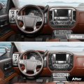 Rt-tcz For Silverado Carbon Fiber Interior Trim Kit Dash Cover Accessories Compatible With Chevy Gmc Sierra 2014-2017 13pcs