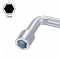 Uxcell 7mm Metric L Shaped Angled Open Hex 6 Point Socket Wrench Single Ended