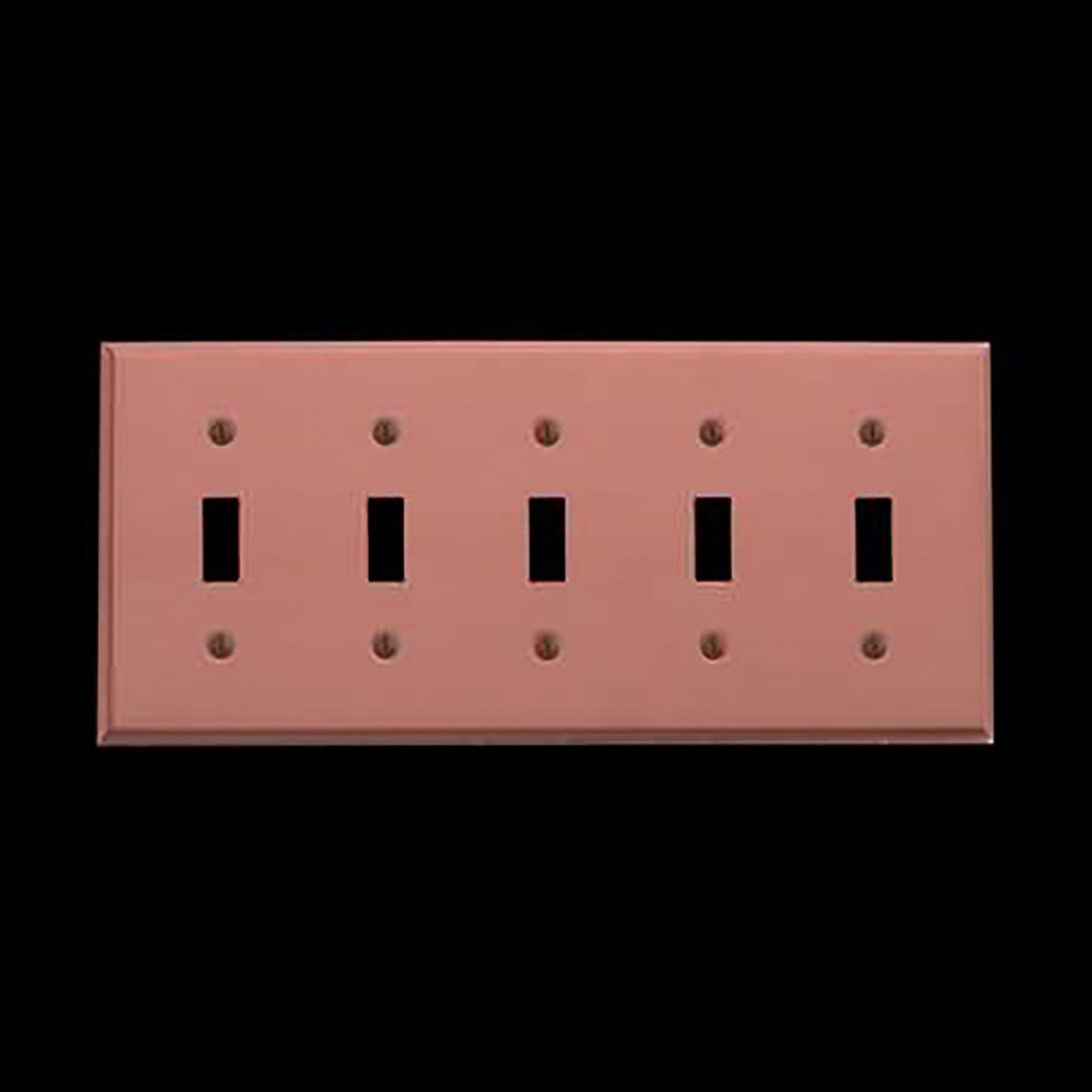 Switchplates Brushed Solid Copper Five Toggle Switch Plate