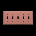 Switchplates Brushed Solid Copper Five Toggle Switch Plate