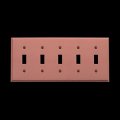 Switchplates Brushed Solid Copper Five Toggle Switch Plate