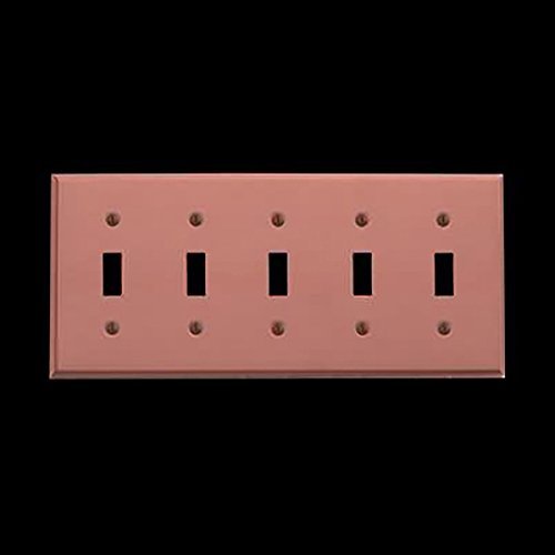 Switchplates Brushed Solid Copper Five Toggle Switch Plate