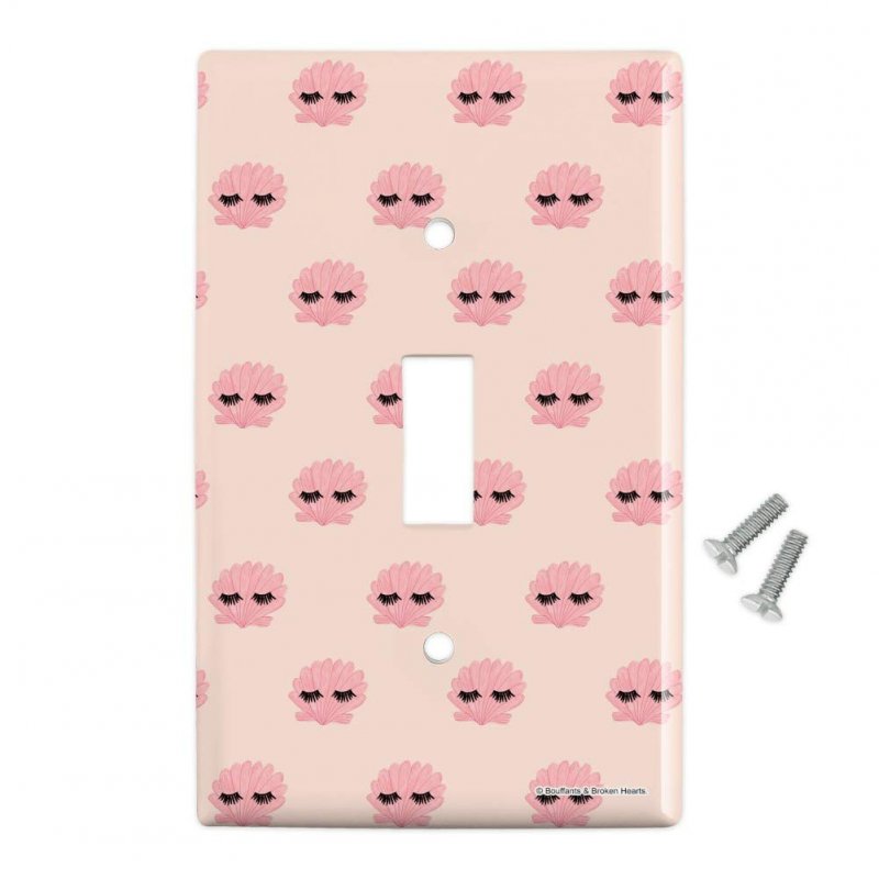 Seashells And Lashes Plastic Wall Decor Toggle Light Switch Plate Cover