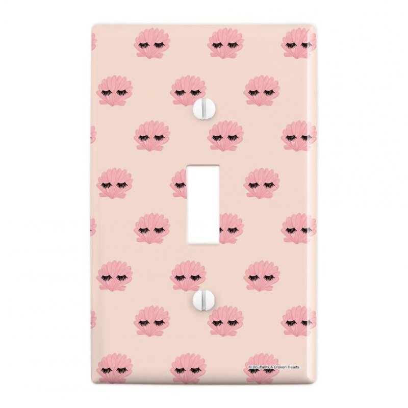 Seashells And Lashes Plastic Wall Decor Toggle Light Switch Plate Cover