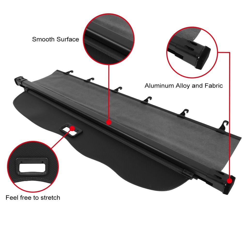 Retractable Cargo Cover For Lexus Gx460 4 6l 2010 To 2023 Suv Waterproof Nylon Trunk Privacy Shield Security And Sun Protection