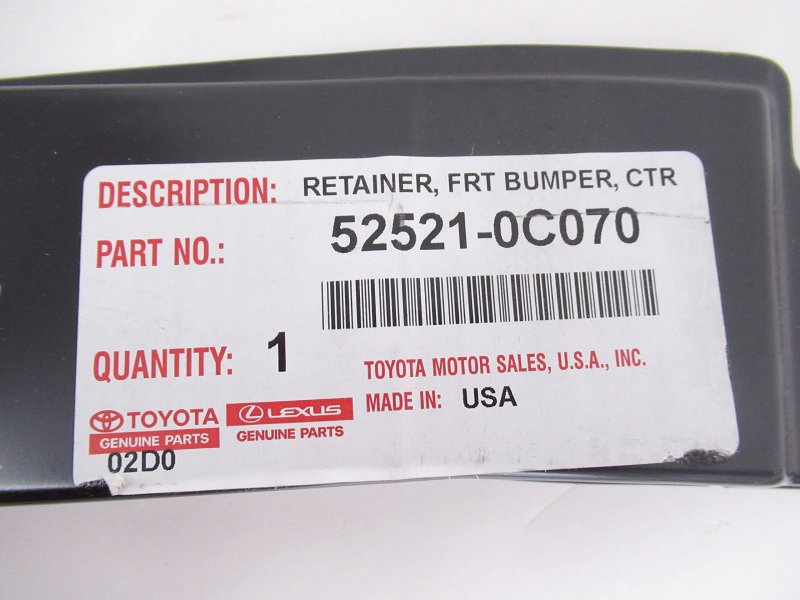 Bumper Retainer 52521-0c070 Rear Vehicle Specific For Cars Machined Finish