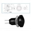 Car Push Button 1a 24v 8mm Mini Auto Vehicle Zinc-aluminium Alloy Momentary Switch With Exquisite Cnc Housing Black