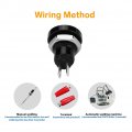 Car Push Button 1a 24v 8mm Mini Auto Vehicle Zinc-aluminium Alloy Momentary Switch With Exquisite Cnc Housing Black