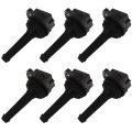 Set Of 6 Ignition Coil Packs 4 Pins Fits For Volvo S60 2 5l 2003-2009 Pack Replaces Uf341 