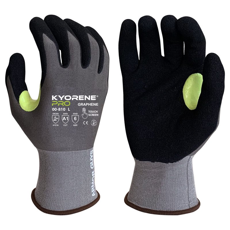 Armor Guys Kyorene Pro 00-810 Graphene Work Gloves Protective Cut-resistant With Micro Foam Nitrile Palm Coating Size S 12 Pack