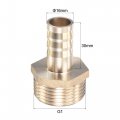 Uxcell Brass Hose Barb Fitting Straight 16mm X G1 Male Thread Pipe Connector With Stainless Steel Clamp Pack Of 1