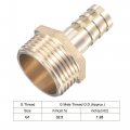 Uxcell Brass Hose Barb Fitting Straight 16mm X G1 Male Thread Pipe Connector With Stainless Steel Clamp Pack Of 1