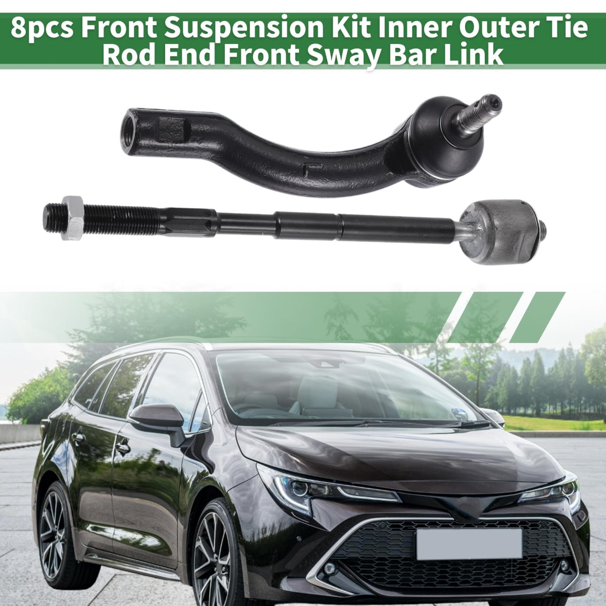 8pcs Front Suspension Kit Inner Outer Tie Rod End Sway Bar Link Lower Ball Joint For Toyota Corolla 2003-2008 No Ev470 Es80432