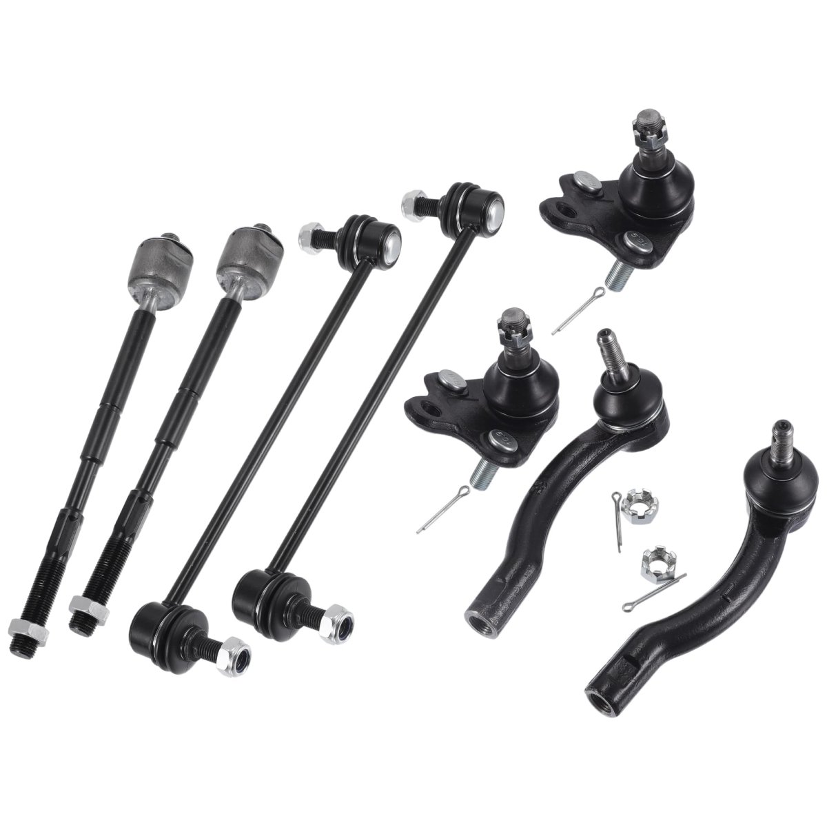 8pcs Front Suspension Kit Inner Outer Tie Rod End Sway Bar Link Lower Ball Joint For Toyota Corolla 2003-2008 No Ev470 Es80432
