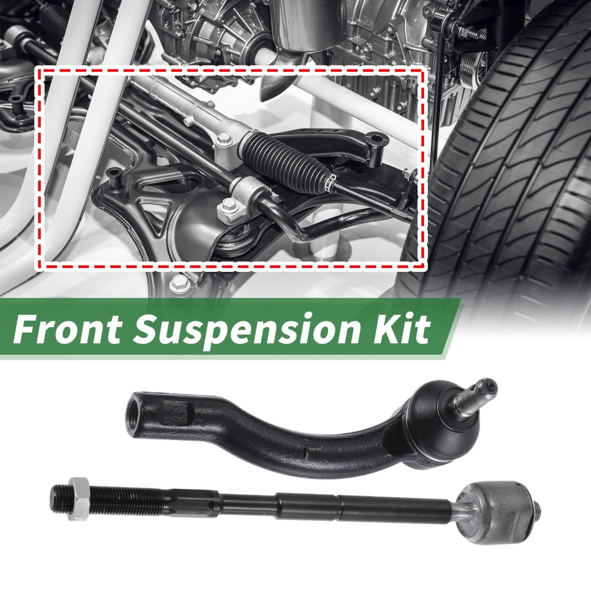 8pcs Front Suspension Kit Inner Outer Tie Rod End Sway Bar Link Lower Ball Joint For Toyota Corolla 2003-2008 No Ev470 Es80432