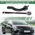8pcs Front Suspension Kit Inner Outer Tie Rod End Sway Bar Link Lower Ball Joint For Toyota Corolla 2003-2008 No Ev470 Es80432