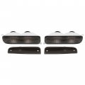 Hecasa Front Corner Bumper Signal Lights Caps Lens Compatible With 1997-2001 Jeep Cherokee Xj Pair Smoke